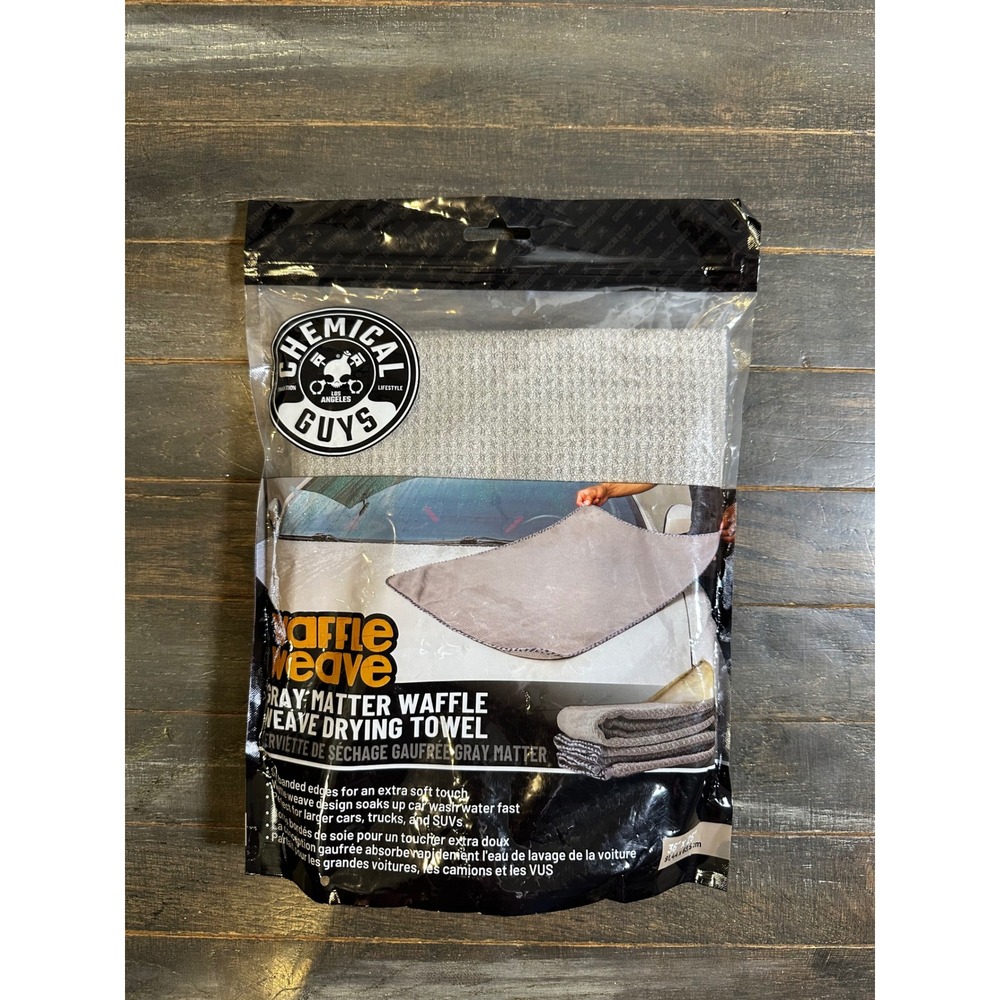 Chemical Guys Gray Matter Waffle Weave Drying Towel 36x25 Microfiber MIC701 Gray
